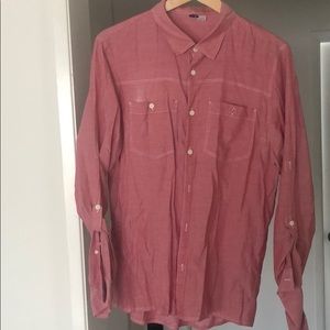 Medium Casual Button Down Red